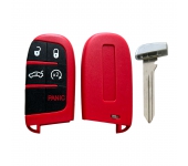 Dodge 4+1 Button Remote Key Shell Bright-Red Color